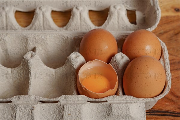 Egg cup with fresh eggs