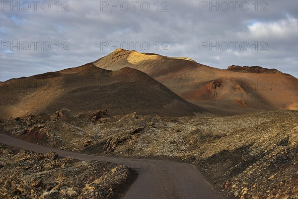 Multicoloured volcanic hill
