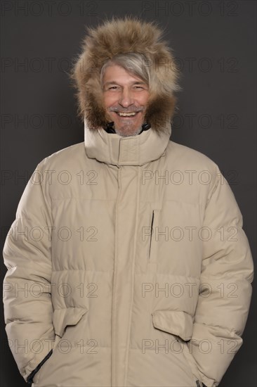 Elderly man in winter outfit