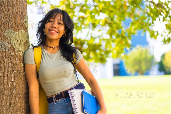 Asian girl on campus