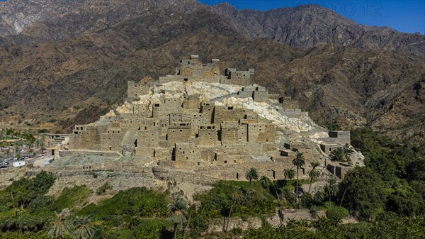 Aerial of Zee Al-Ayn historic mountain village