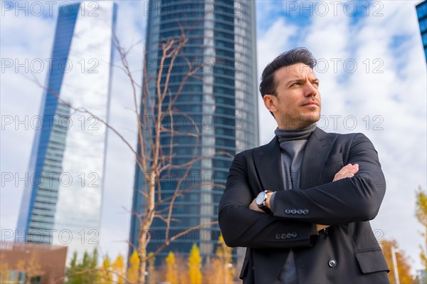 Corporate portrait of middle-aged businessman