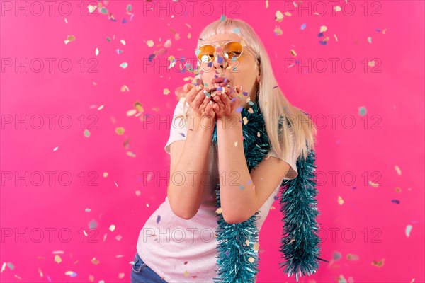 Birthday confetti party with sunglasses