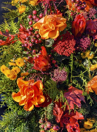 Flower decoration on a grave in Jungholz