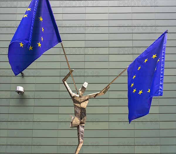 Sculpture with European flags