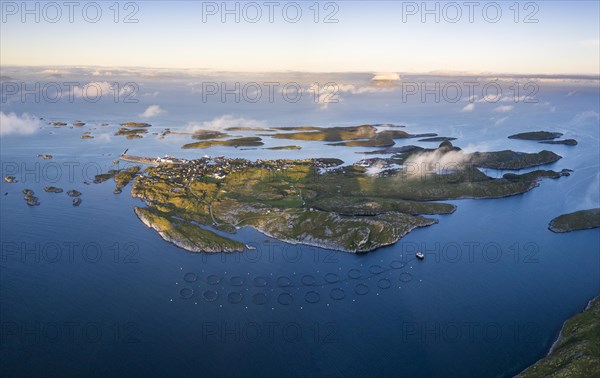 Aerial view of Husoy Island