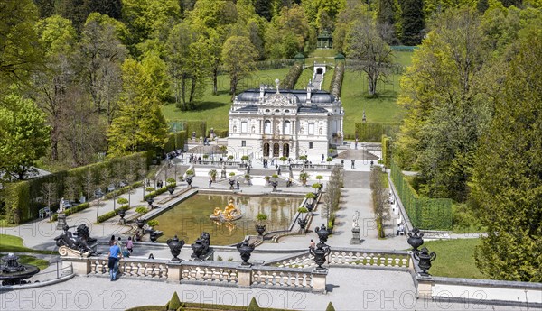 Royal Villa Linderhof Palace with fountain