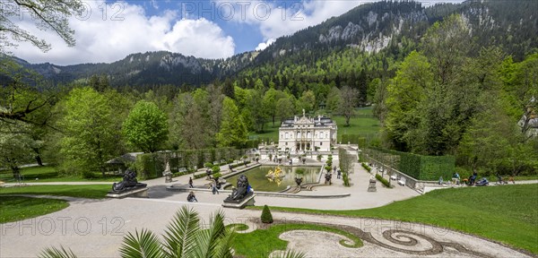 Royal Villa Linderhof Palace with fountain