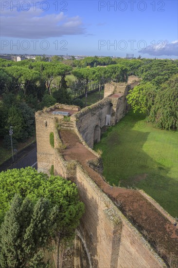 View of the Aurelian Wall from the Museo delle Mura