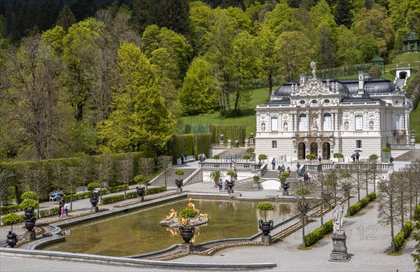 Royal Villa Linderhof Palace with fountain