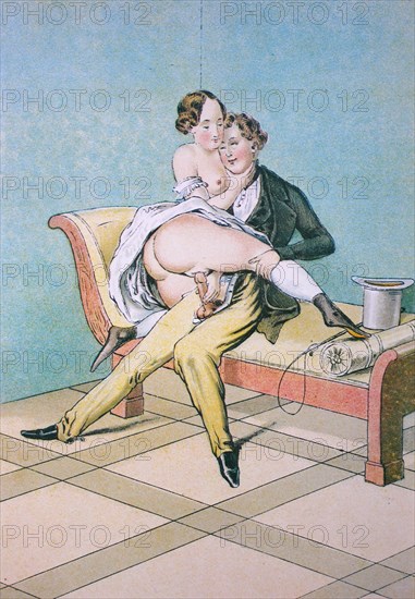 Erotic scene from the Victorian era