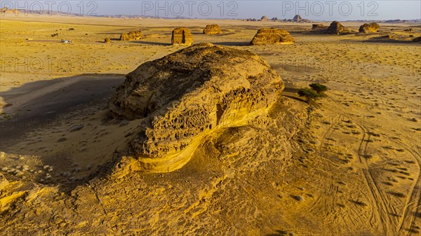 Aerial of the rock tombs