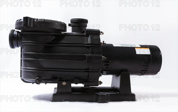 Sand filter pump for swimming pool on isolated background. Compressor for pool cleaning isolated