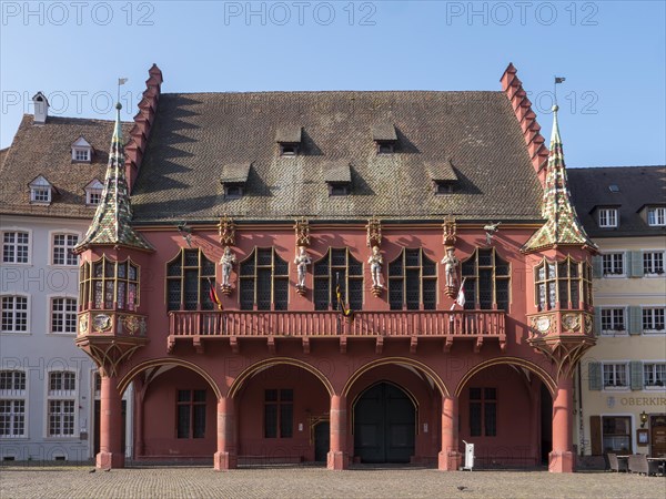 Historic red department stores' on Muensterplatz