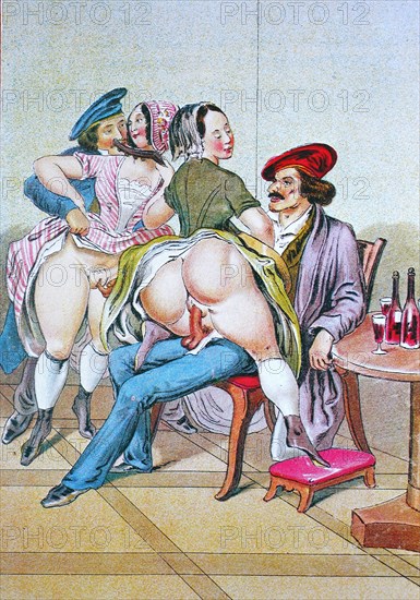 Erotic scene from the Victorian era