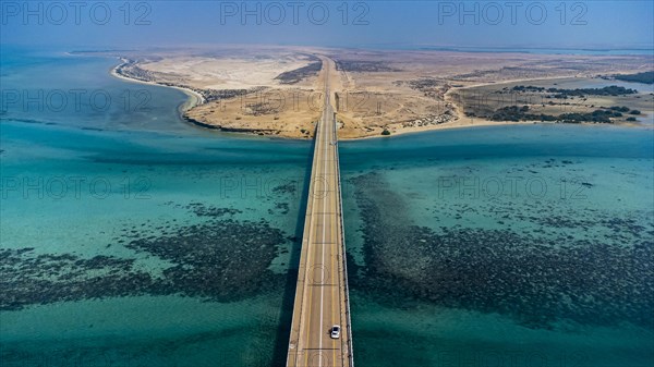 Aerial of the bridge linking the Farasan islands