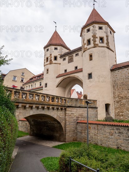 City wall with Nabburg Gate next to Nabburg Gate Square