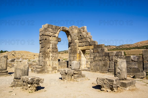 Well-preserved roman ruins in Volubilis