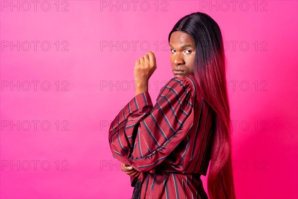 Black ethnic man in a studio