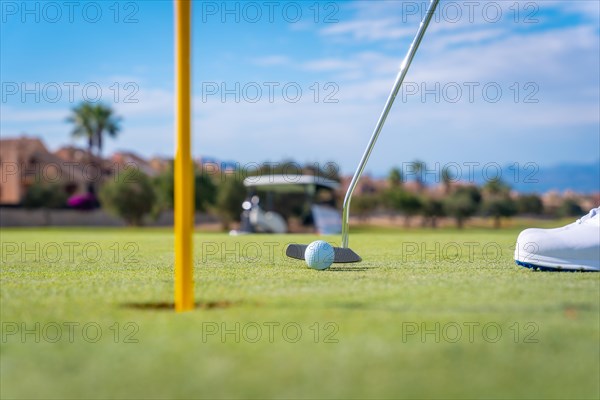 Man playing golf