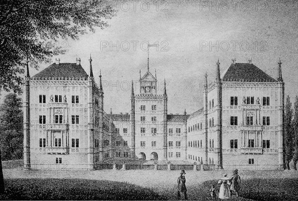 Historical view of the Ehrenburg in Coburg