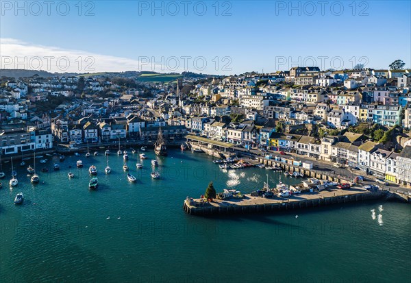 Brixham Harbour from a drone