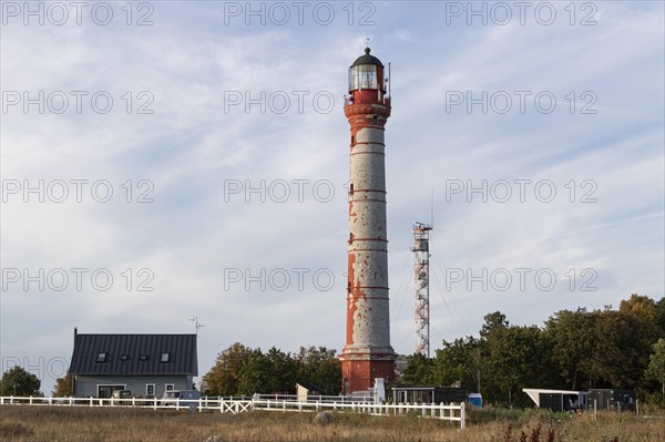 Weathered lighthouse in the evening light on Pakri Peninsula