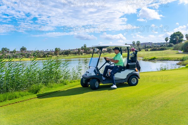 Man playing golf