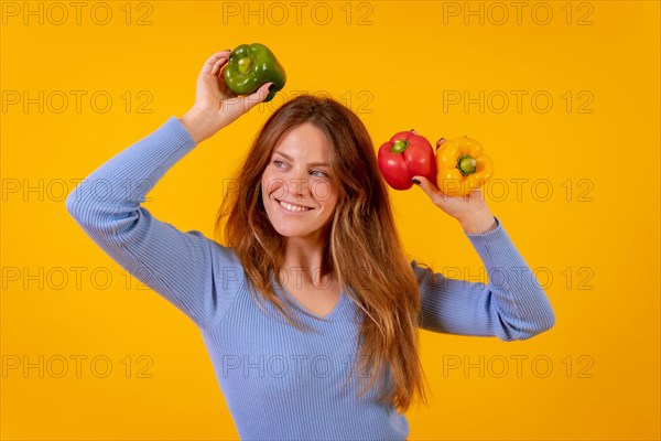 Vegetarian woman with green