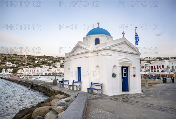 White Cycladic Greek Orthodox Church of Agios Nikolaos