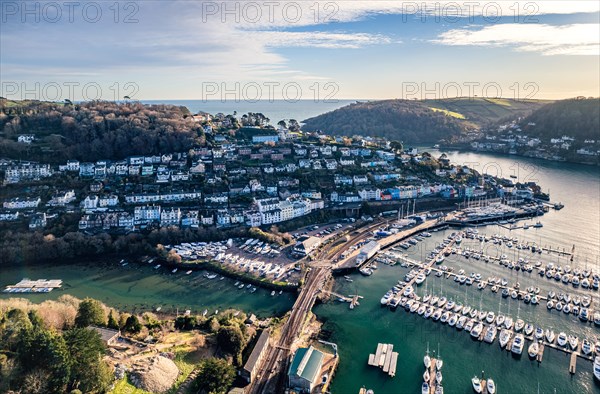 Dartmouth Steam Railway and River Dart from a drone