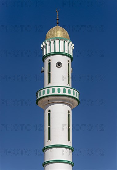 Minaret of White-washed Islamic Mosque