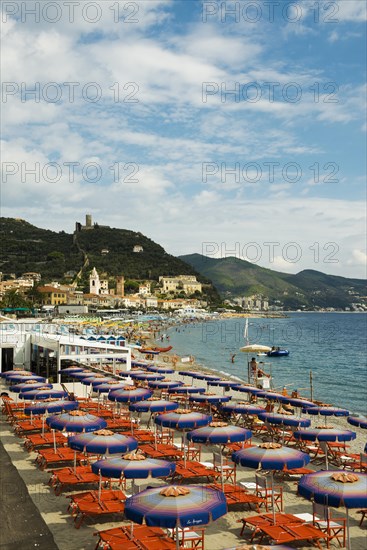 Colourful parasols on the beach