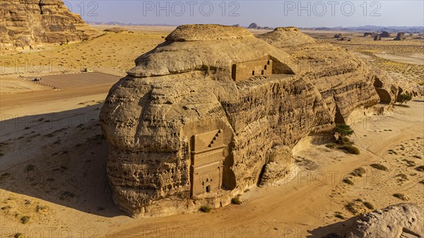 Aerial of the rock tombs