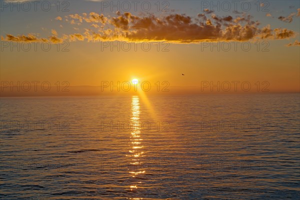 Sunset over the Arctic Ocean in late summer