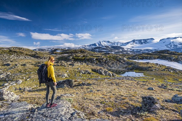 Hiker looking at Mount Fannaraki