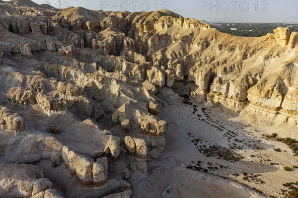 Aerial of the Al Qarah mountain