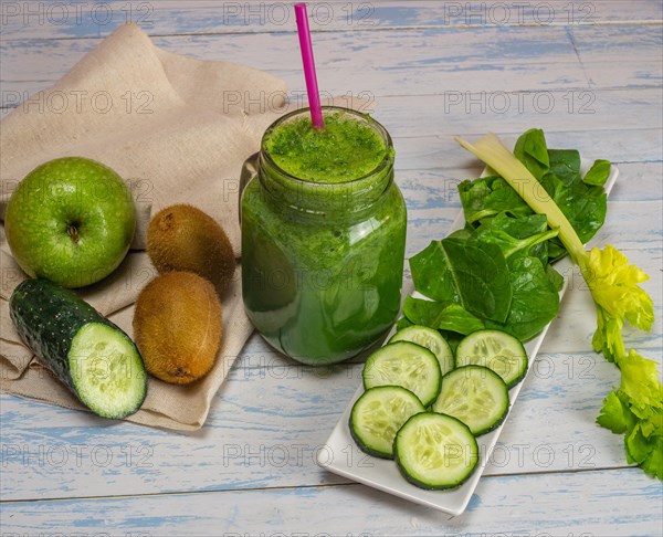 Healthy detox juices with natural ingredients