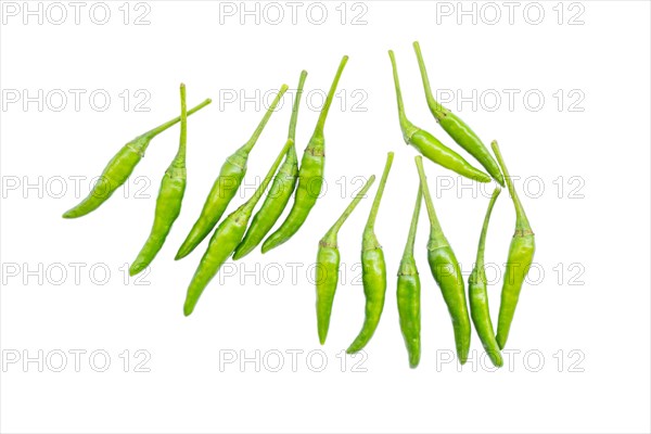 Small green chillies also known as Capsicum annuum