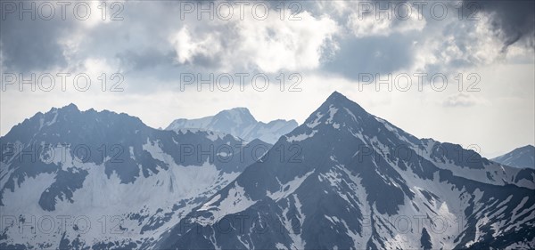 Dramatic mountains in the Allgaeu Alps with snow