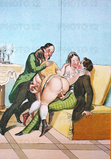 Erotic scene from the Victorian era