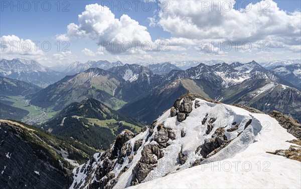 Summit ridge of Thaneller with snow