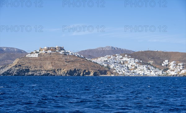 City view Astypalea with castle