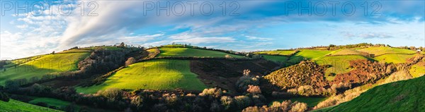 Panorama of Farms over Man Sands