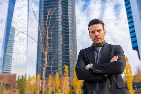 Corporate portrait of middle-aged businessman