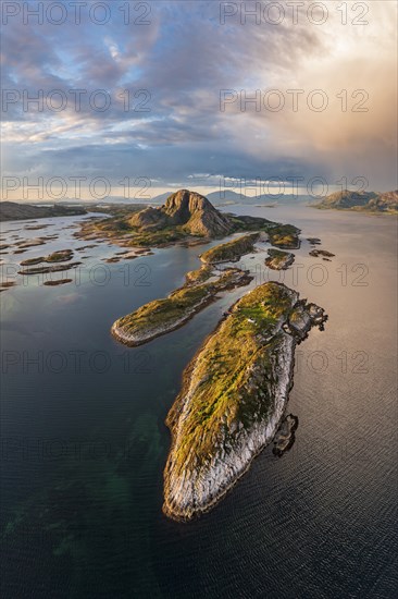 Mount Torghatten with surrounding islands