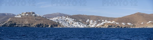 City view Astypalea with castle