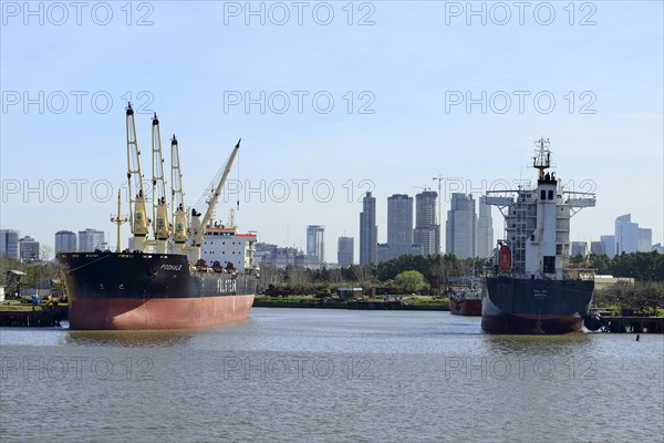 Cargo ships in the harbour