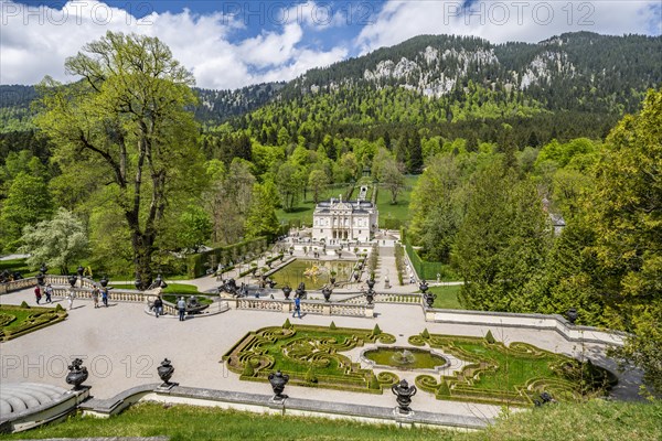 Royal Villa Linderhof Palace with fountain