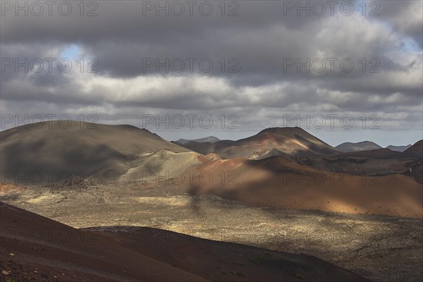 Different coloured lava hills